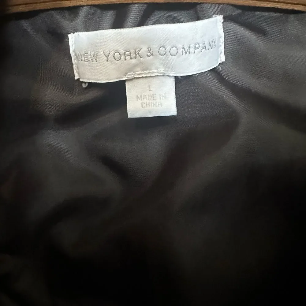 New York & Company Black Puffer Vest
